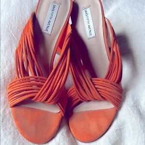 Saks Fifth Avenue size 7.5 Orange Suede sandal